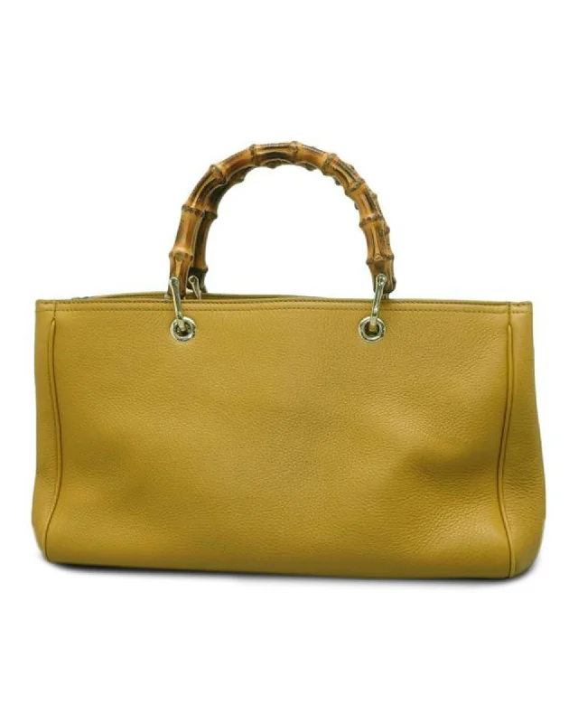 Inspired Bags For High-End Fashion Leather and Bamboo Shopper Bag