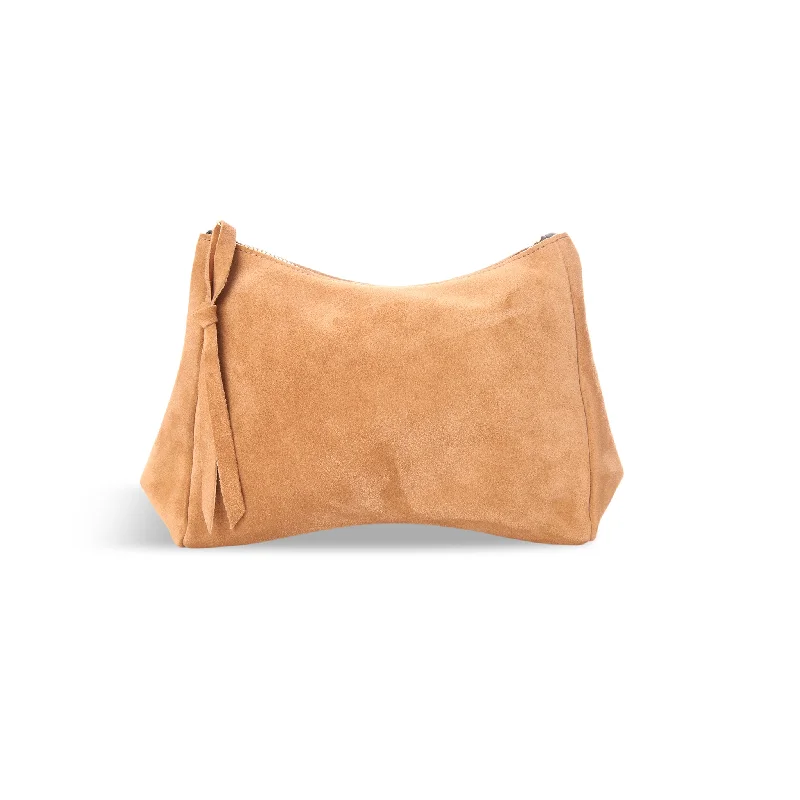 Affordable Bags Camila Clutch in Pane Italian Leather Backed Suede