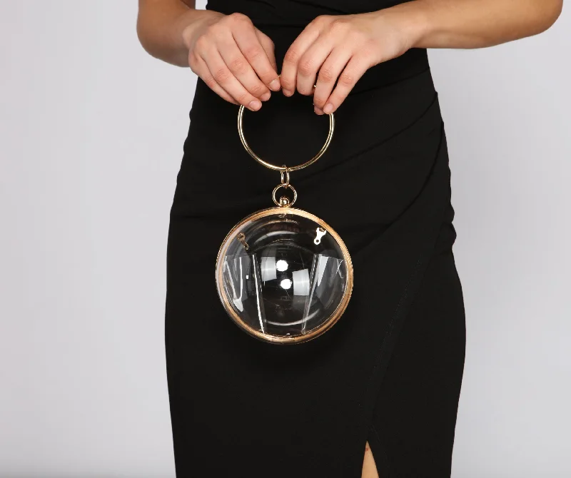 Bag For Luxury Lovers Just Watch Me Sphere Clear Clutch