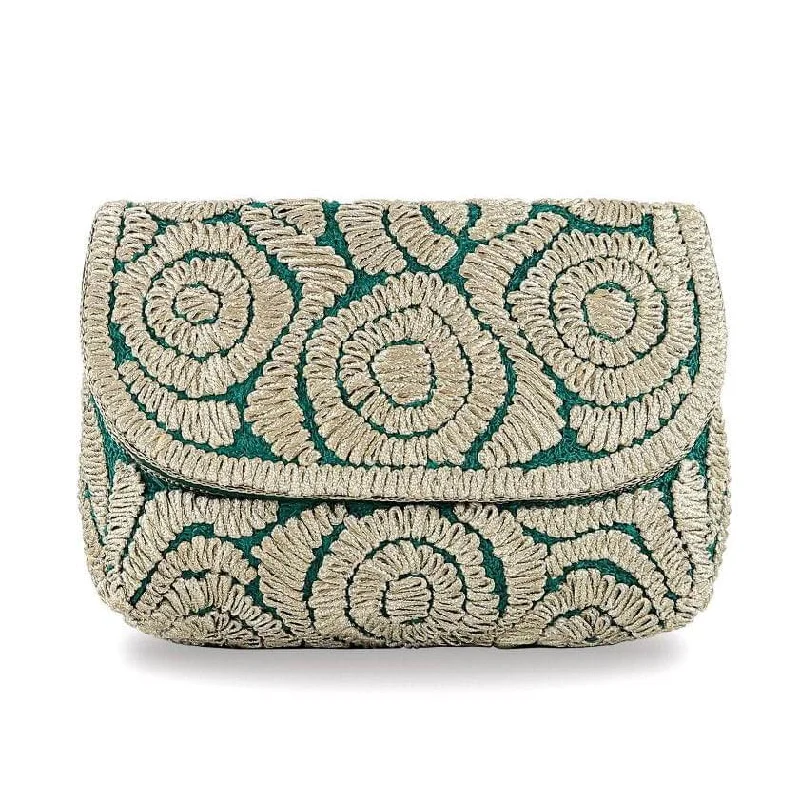 Cyber Monday Discounts On Bags Cord Green Clutch - Women's evening clutch bag