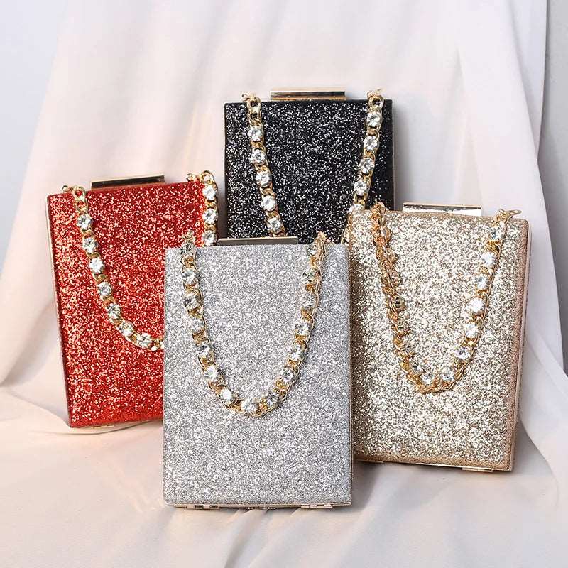 Handbag For Fashion Crystal Handle Card Clutch