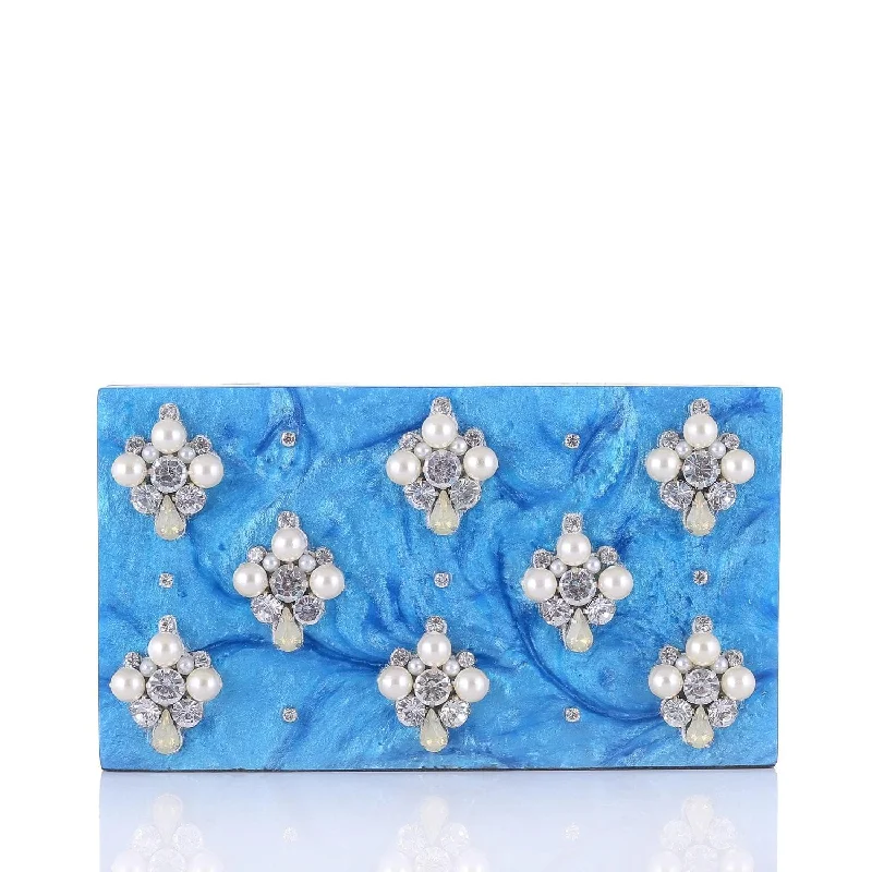 Seasonal Sale Bags Drops Blue Clutch - Women's evening clutch bag