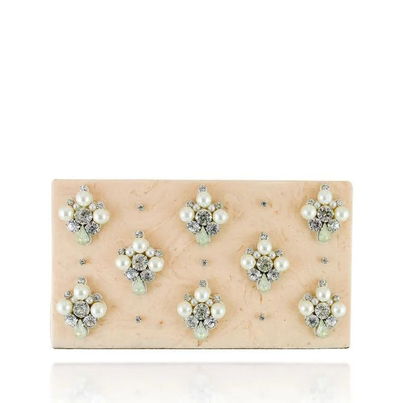 Evening Events Drops Ivory Clutch - Women's evening clutch bag