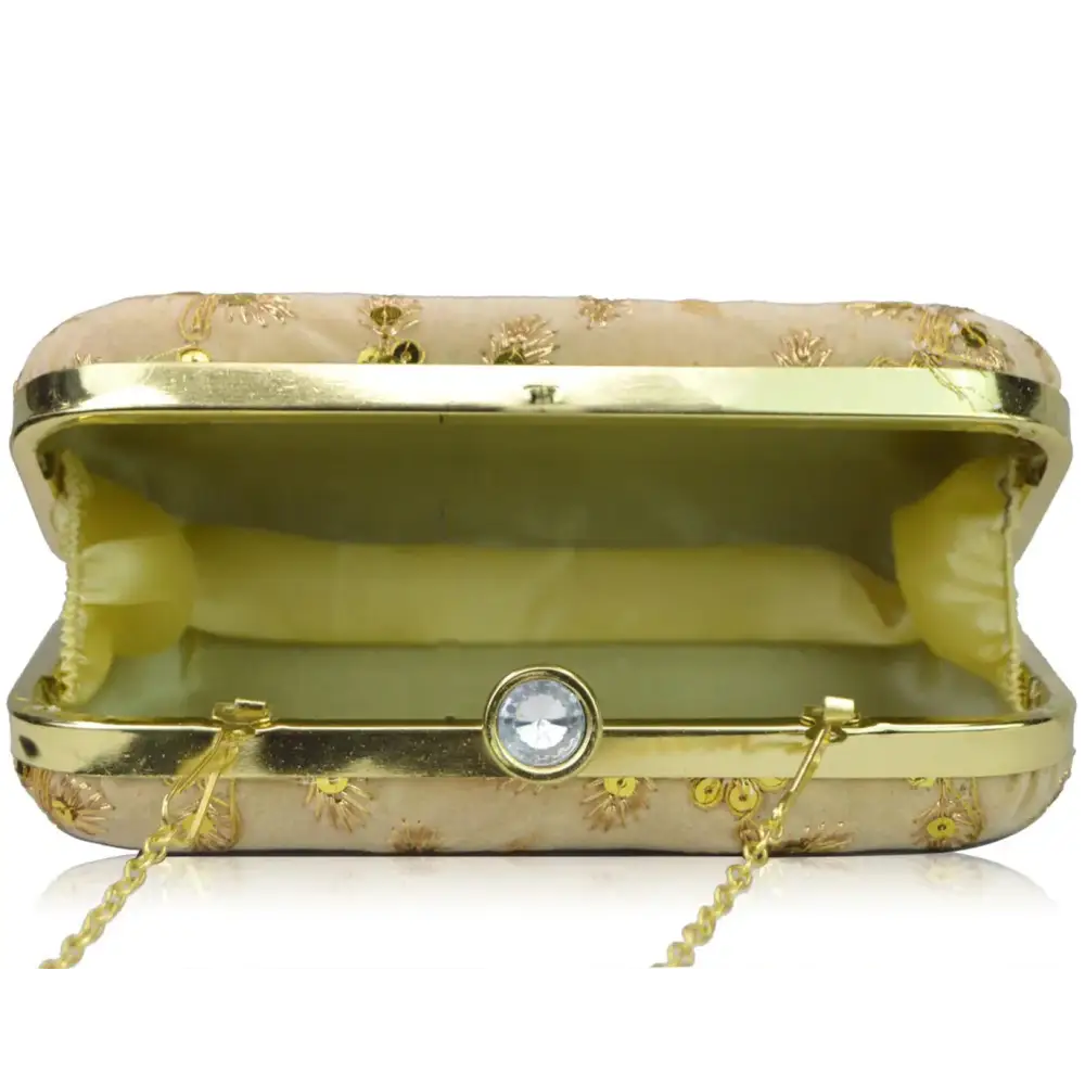 Bags With Seasonal Sales Fabulous Beige Velvet Self Pattern Clutches For Women And Girls