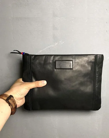 Modern And Limited-Time Offer Bags Genuine Leather Mens Clutch Cool Slim Wallet Zipper Clutch Wristlet Wallet for Men