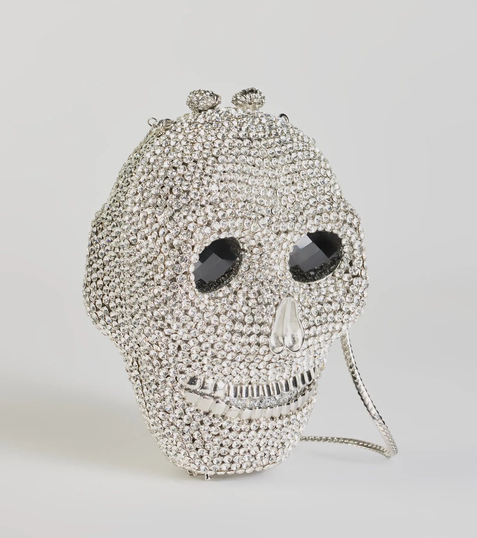 Bags For College Students On A Budget Glam Ghoul Rhinestone Skull Clutch