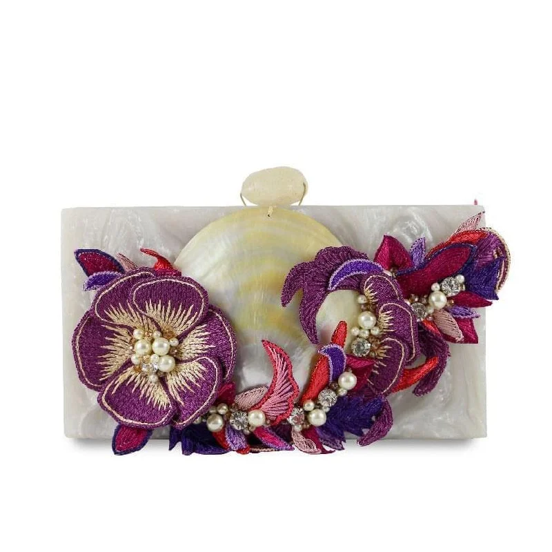 Stylish Bags For Fashion Bloggers Goddess Garden Ivory Clutch - Women's evening clutch bag