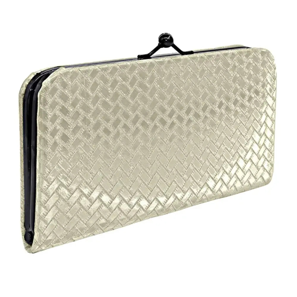 Bags For Sporty And Athletic Styles Golden 3D Bricks Checks Design Women Purse,Clutch With Twist Lock