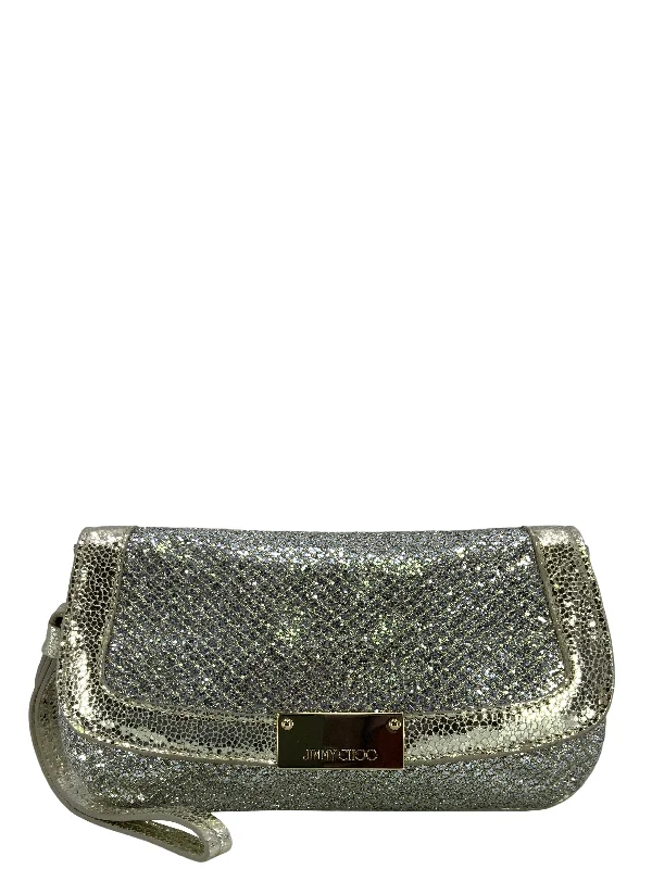 Anti-Theft And Budget-Friendly Bags Jimmy Choo Zeta Glitter Wristlet Clutch