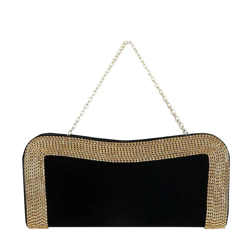 Sleek And Seasonal Sale Bags Luxury Velvet Clutch Diamond Ladies Handbag