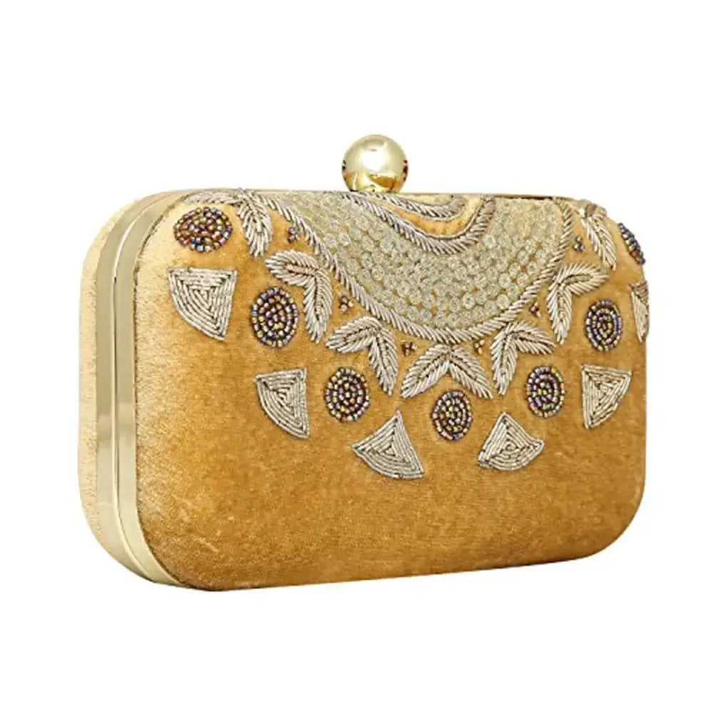 Bags With Discounts MaFs Golden Embroidered Women clutches For Weddings