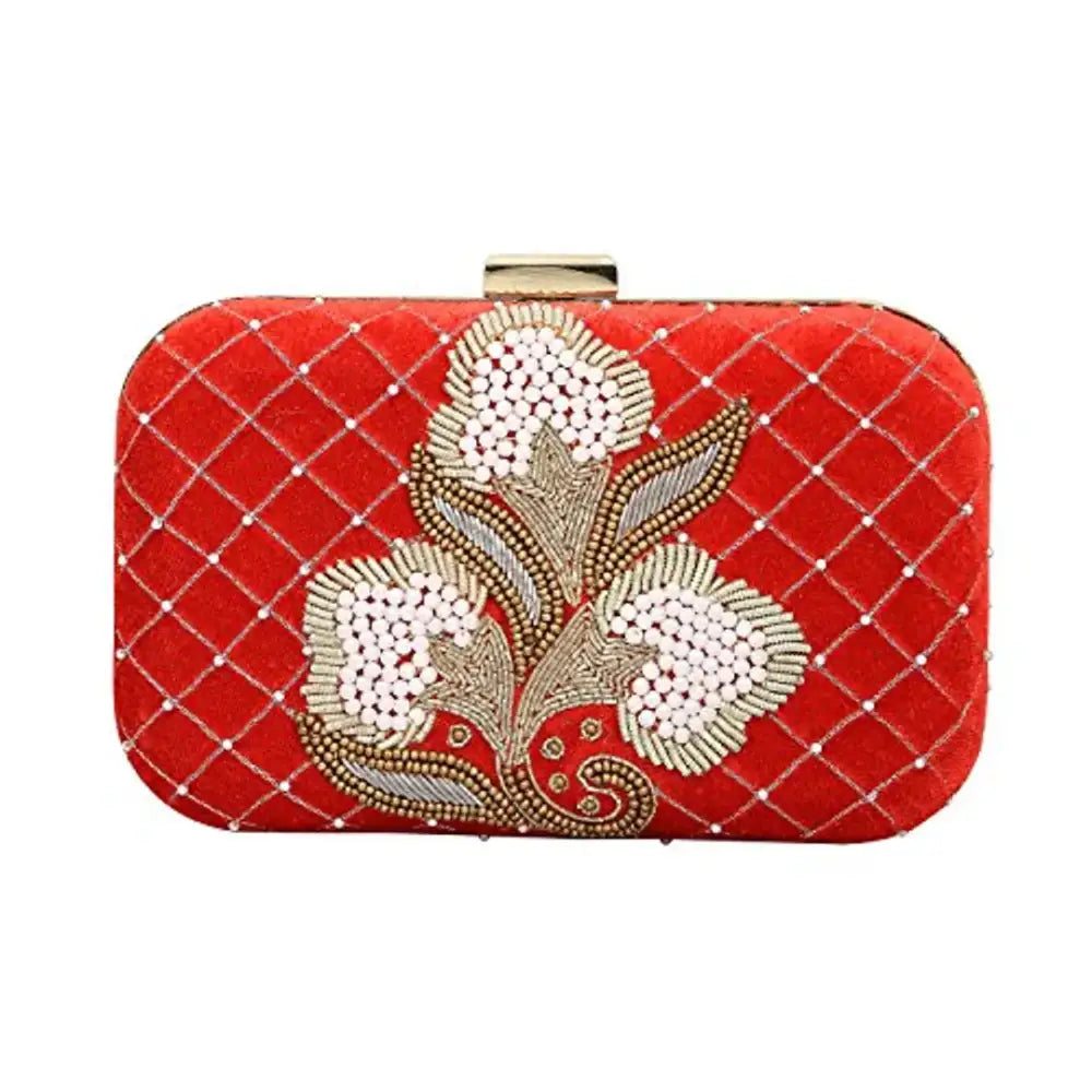 Customizable Bags For Personalized Style MaFs Womens Clutch, Red