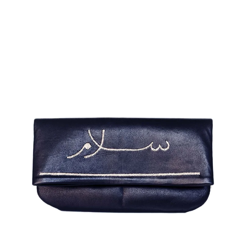 Seasonal Sale Bags Bestickte Peace Clutch aus Leder