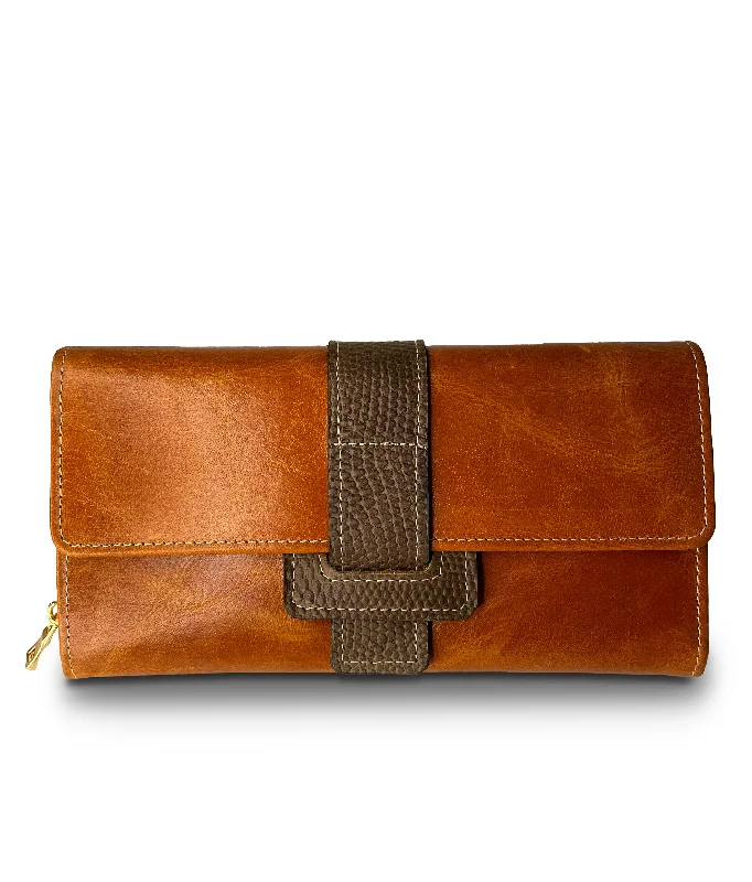 Eco-Friendly Bags With Promotions Arabica Women's Genuine Leather Clutch - Camel Tan