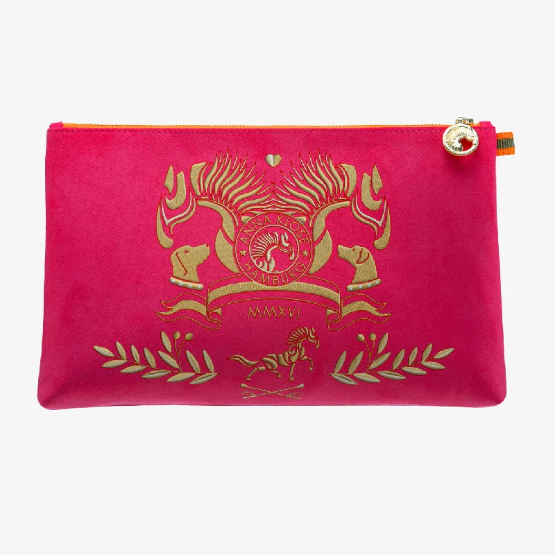 Office Professionals Clutch "Miami Pink" with golden print