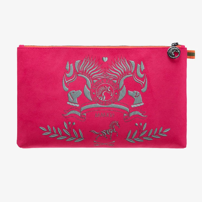 Versatile Bags That Suit Any Outfit Or Event Clutch "Miami Pink" with silver print