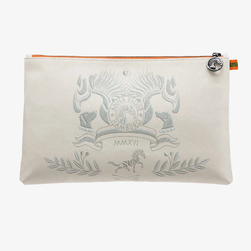 Bags For Free-Spirited And Artistic Styles Clutch "Wellington Blond" with silver print