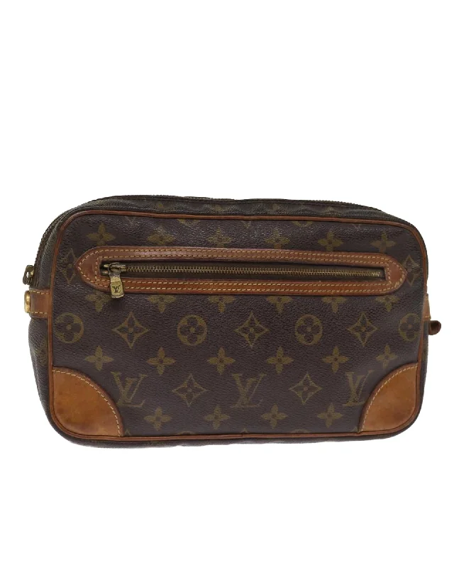 Chic And Clearance-Priced Tote Bags LOUIS VUITTON Pochette Voyage Monogram Canvas Clutch Brown