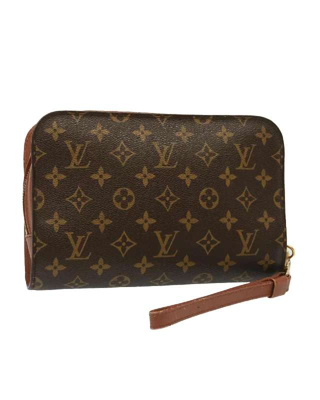 Retro Lovers Monogram Canvas Orsay Clutch Bag with Multiple Pockets