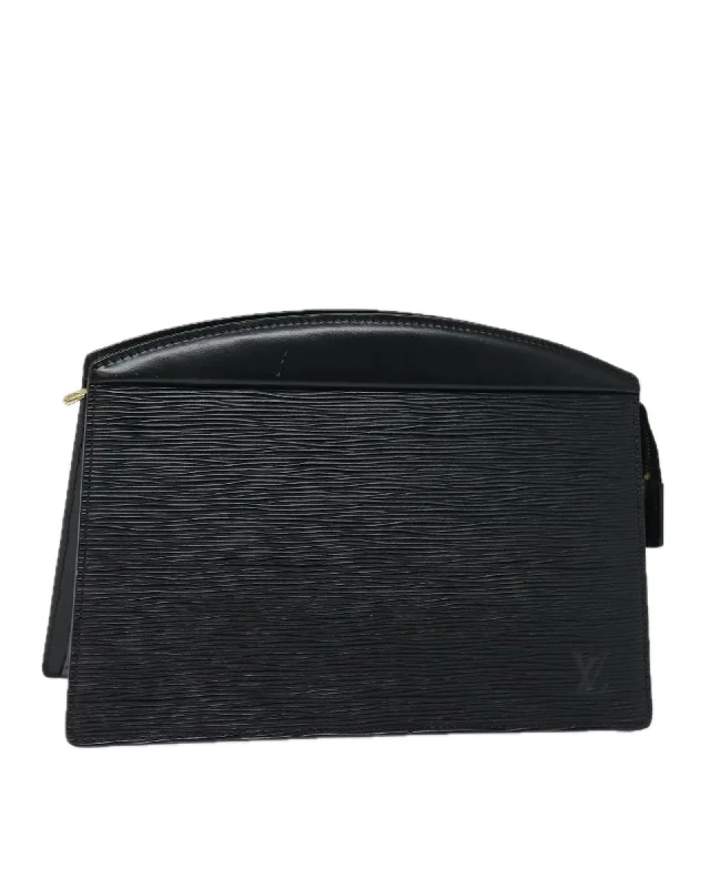 Spacious And Discounted Bags Epi Leather Clutch Bag with Textured Finish