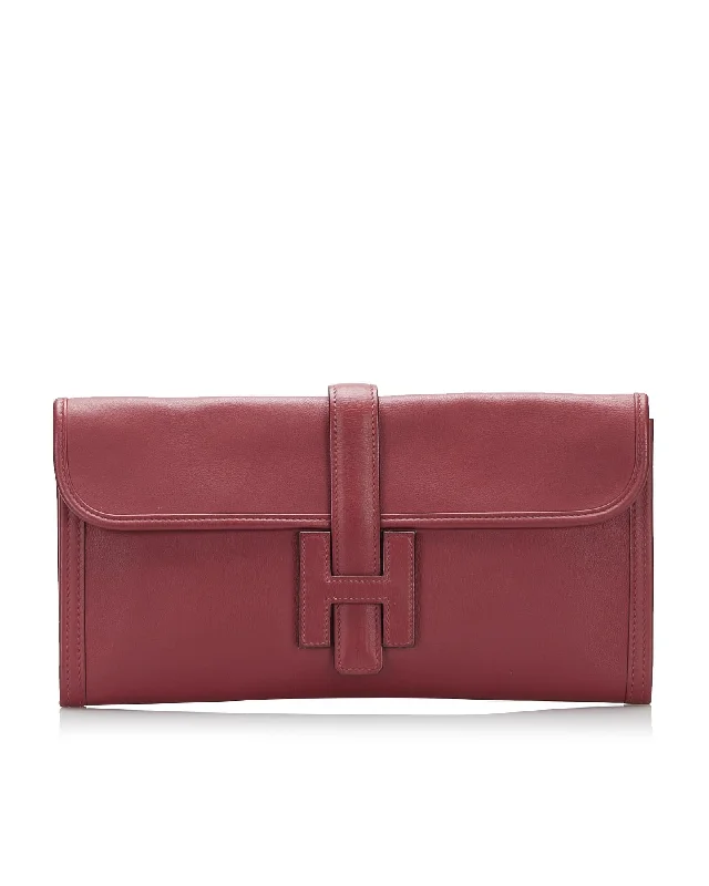 Luxury Bags On Sale Hermes Kelly Clutch Red Leather