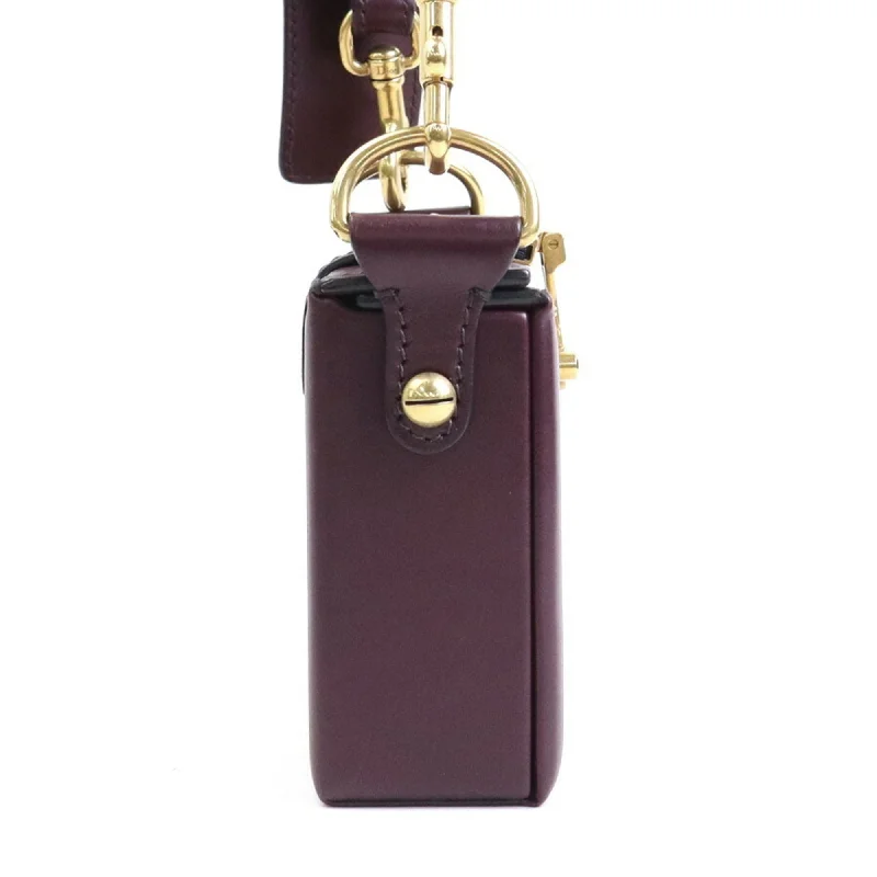 Bags For Urban And Trendy Looks CHRISTIAN DIOR Crossbody Shoulder Bag Small Box Leather Bordeaux Women's 99566g