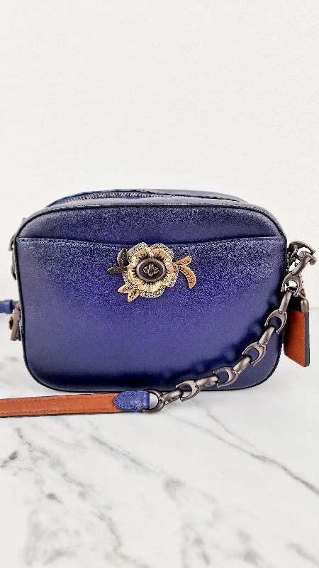 Inspired Bags For Affordable Luxury Coach 1941 Camera Bag with Tea Rose Turnlock Scalloped Edge C-Chain Strap Cadet Blue Purple Crossbody Bag - Coach 29094