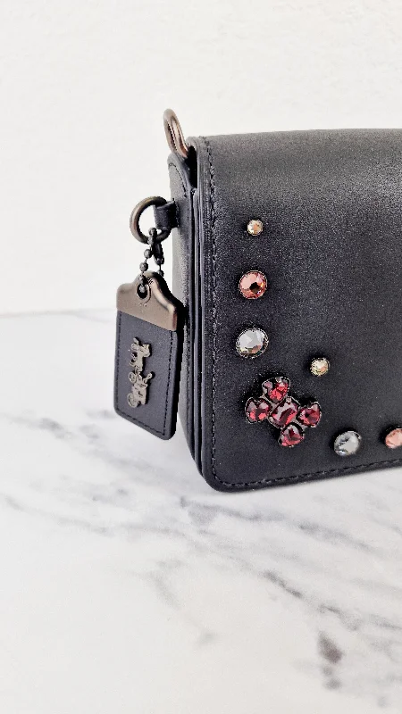 Wholesale Bags For Resellers Coach 1941 Dinky Black with Crystal Bow Embellishment - Smooth Leather Crossbody Bag Coach 38646