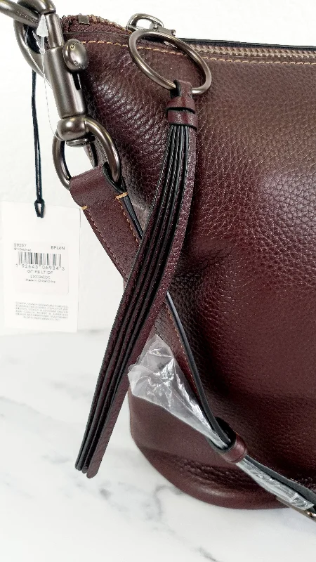 Stylish Bag For Women Coach 1941 Duffle Bag in Oxblood Pebble Leather with Zip Top - Crossbody bag - Coach 29257