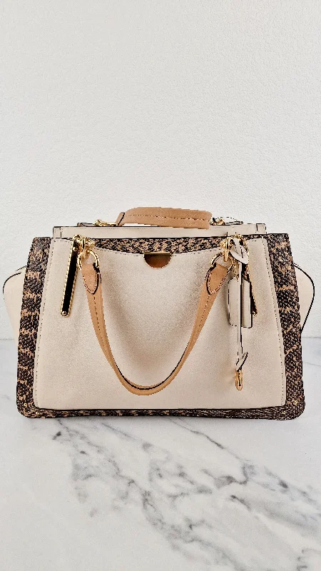 Affordable Bags For College Students On Sale Coach Dreamer 36 in Chalk Leather with Snakeskin Trim - Handbag Crossbody Bag - Coach 31645