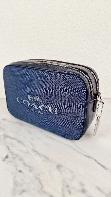 Bags With Seasonal Sales Coach Jes Crossbody Camera Bag in Denim & Navy Blue Leather - Coach 6519