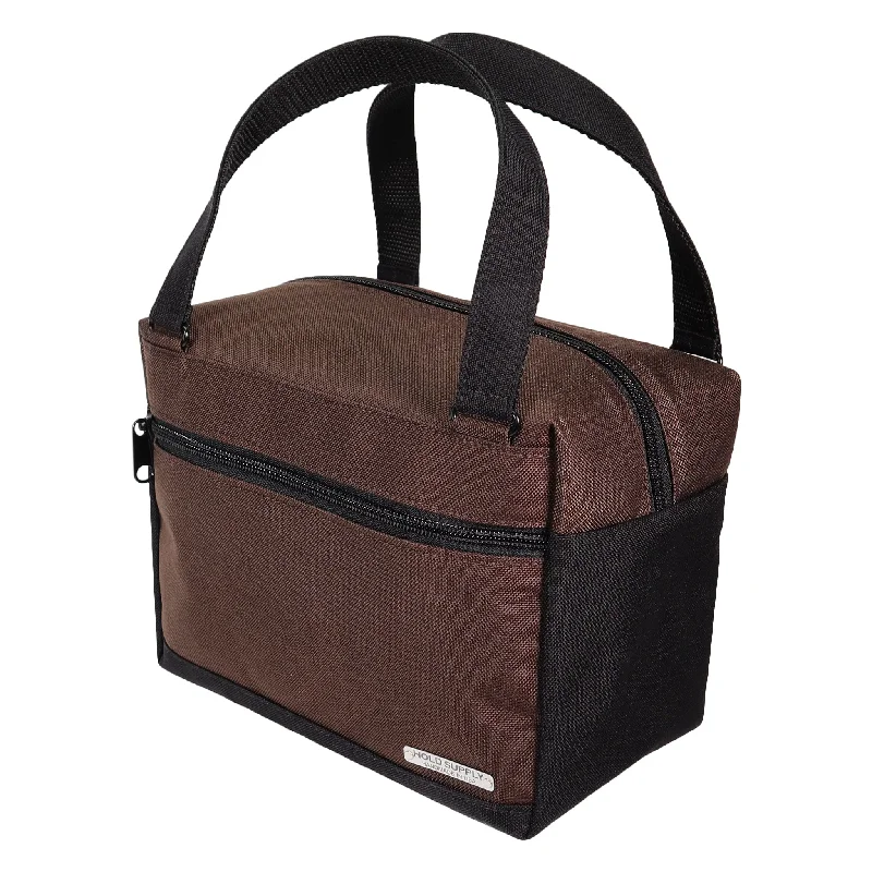 Romantic Valentine's Day Bags With Promotions Brown and Black Insulated Canvas Lunch Bag