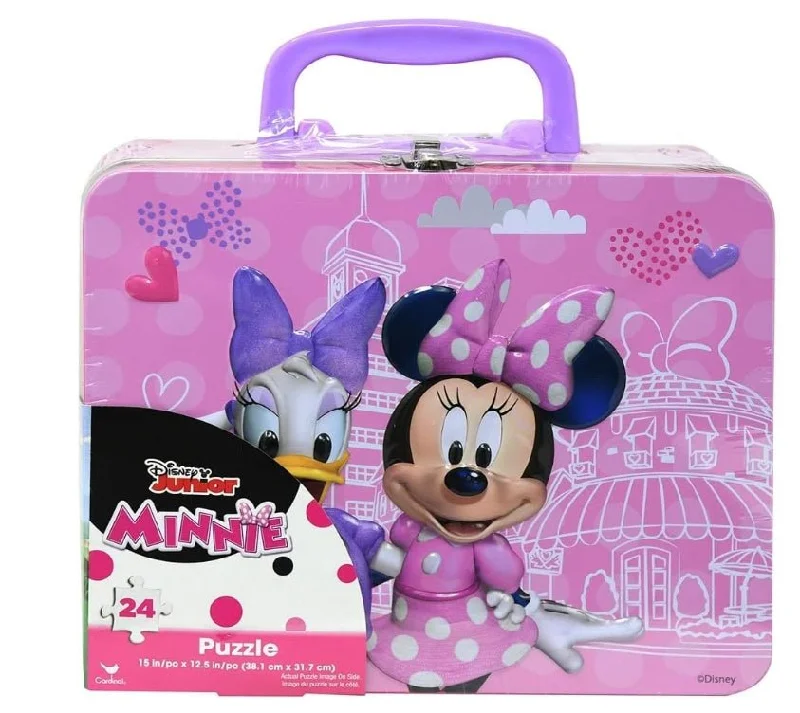 Eco-Friendly And Discounted Bags Disney 24 Piece Minnie Mouse Puzzle with Tin Lunch Box