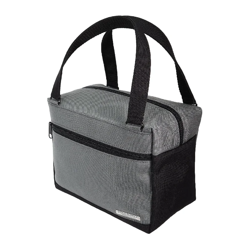 Stylish Bags With Discounts Gray and Black Insulated Canvas Lunch Bag