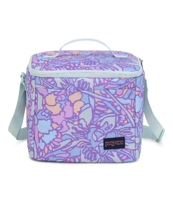 Elegant Bags For Formal Events And Luxury Occasions JanSport Super Snack Lunch Bag - Fluid Floral Pastel Lilac