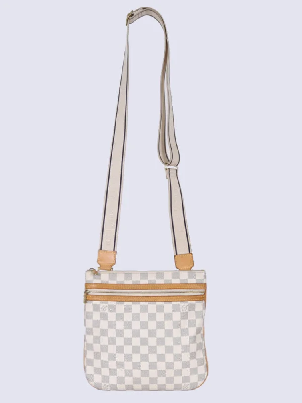 Lightweight And Functional Bags For Travel And Work LOUIS VUITTON DAMIER AZUR POCHETTE BOSPHORE CROSSBODY BAG