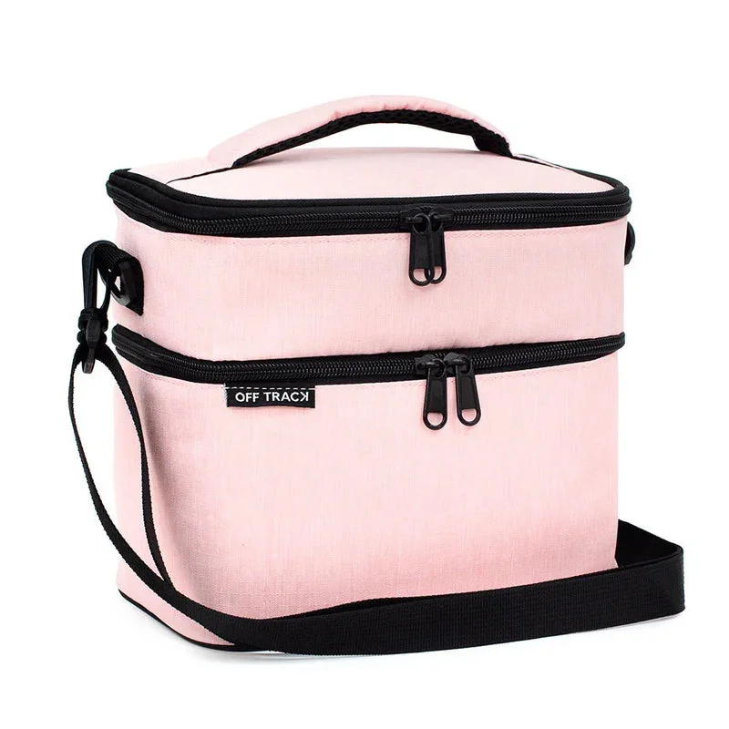 Eco-Friendly Bags With Promotions Off Track Lunch Box with 2 compartment - Pink