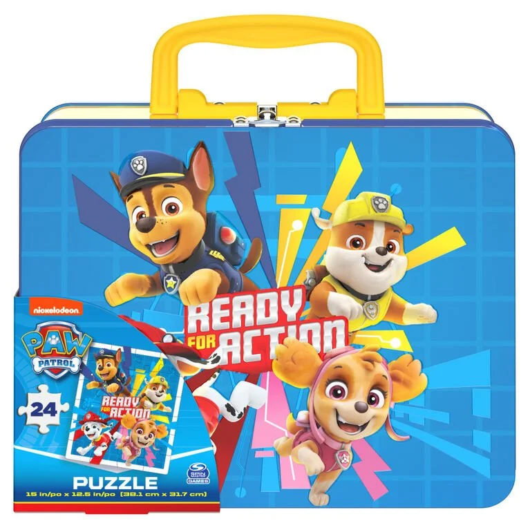 Chic And Clearance-Priced Tote Bags PAW Patrol 24-Piece Puzzle in Tin With Handle