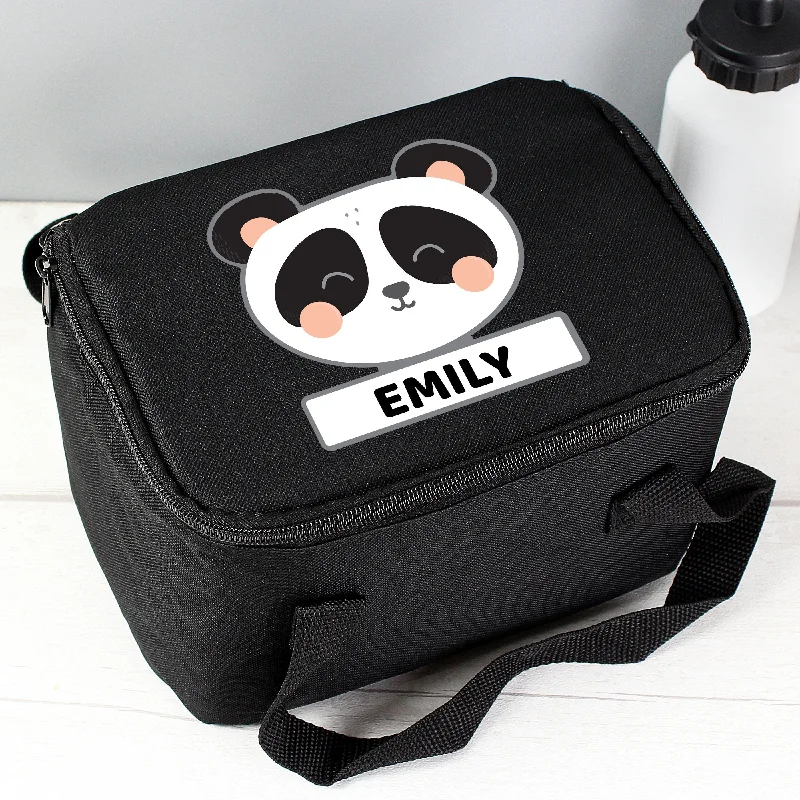 Bag Deals Personalised Panda Black Insulated Lunch Bag