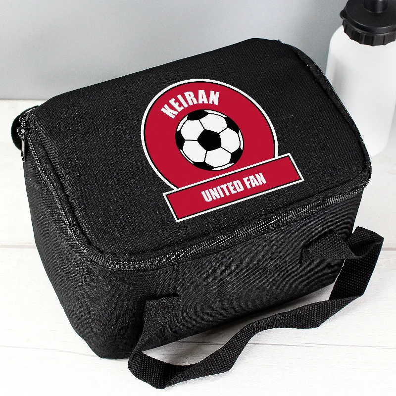 Retro Lovers Personalised Red Football Fan Insulated Lunch Bag