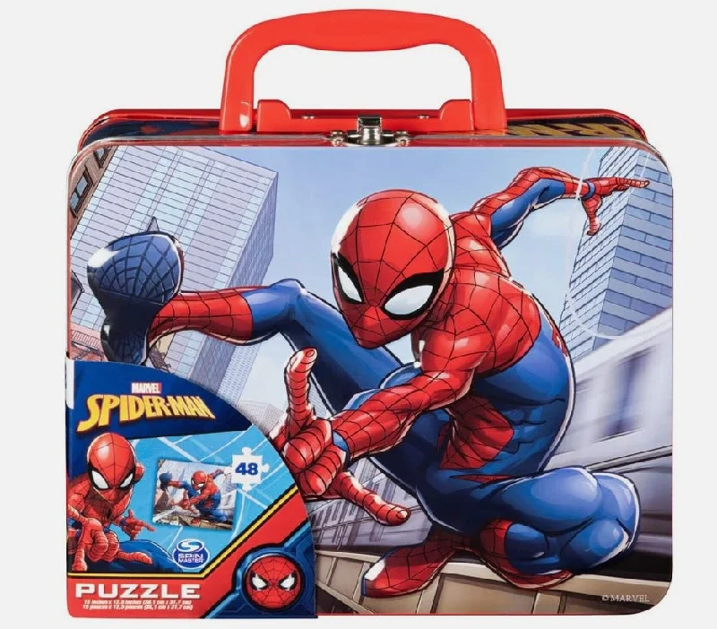 Luxurious But Budget-Friendly Bags Spiderman Large Lunch Tin Box with 24pc puzzle inside