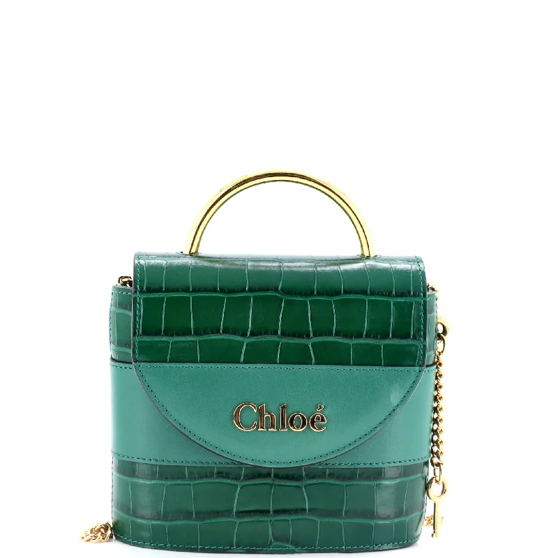 Stylish Bags For Fashion Influencers And Bloggers Aby Lock Bag Crocodile Embossed Leather Small