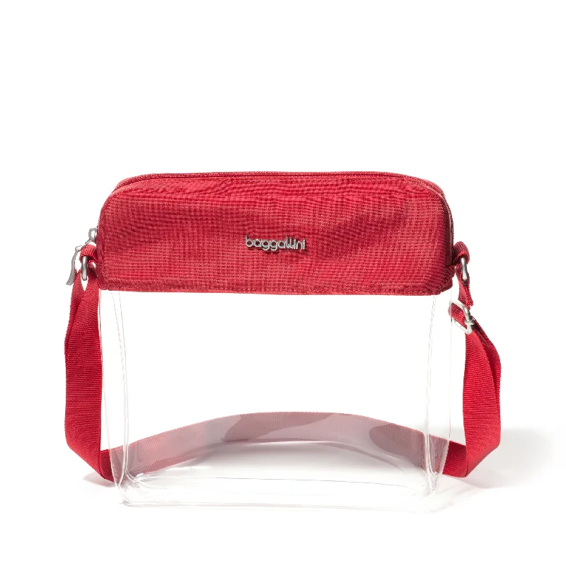 Spacious Bags With Holiday Promotions baggallini Women's Clear Stadium Crossbody Bag