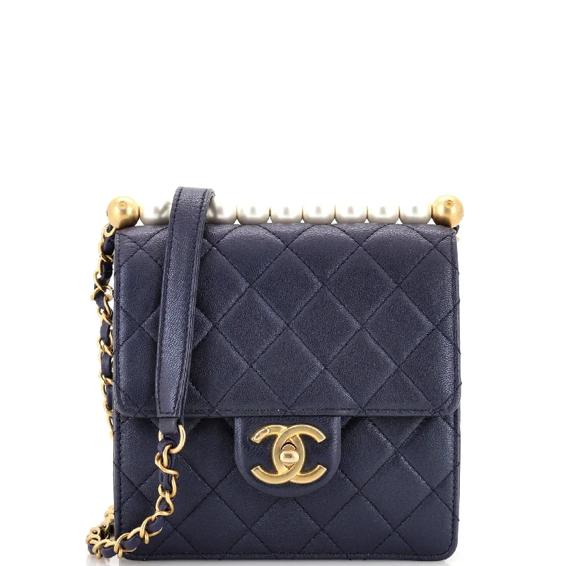 Luxury Bags On Sale Chic Pearls Flap Bag Quilted Lambskin Mini