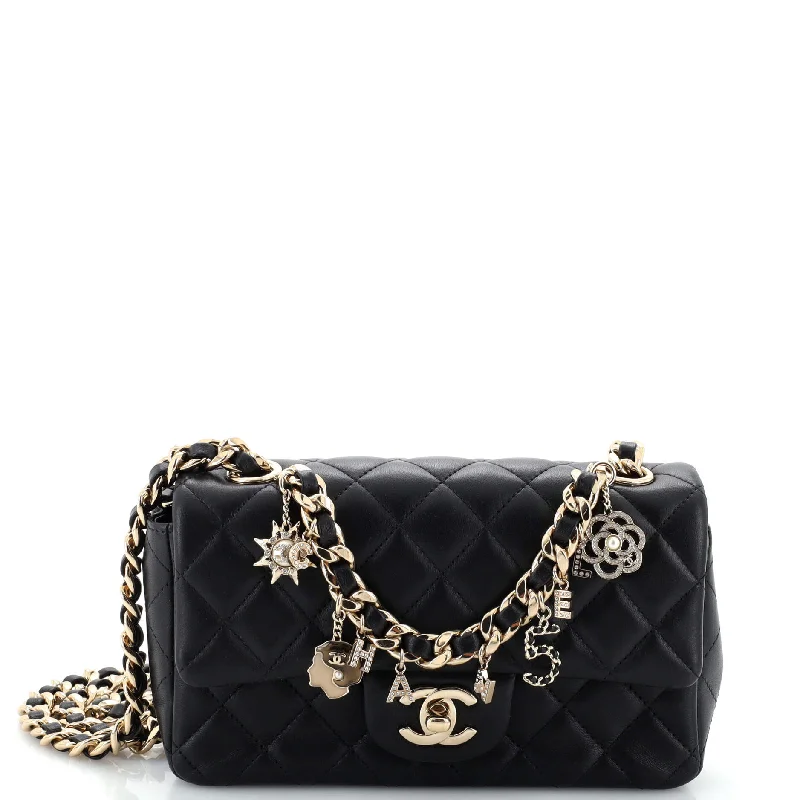 Party Bags For New Year's Eve And Special Occasions Coco Charms Classic Single Flap Bag Quilted Lambskin Mini