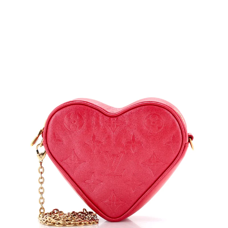 Bags For Playful And Chic Styles Coeur Heart on Chain Bag Monogram Embossed Lambskin