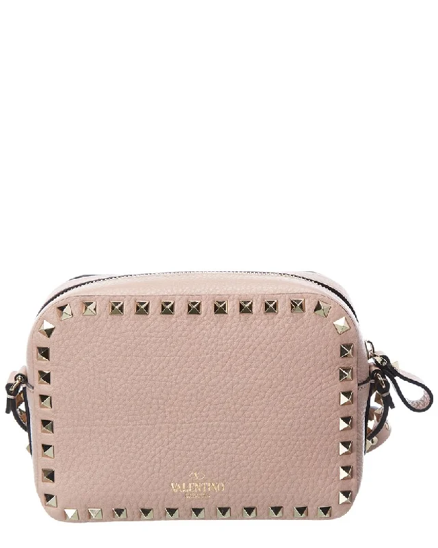 Luxury Bags With Premium Materials And Craftsmanship Valentino Rockstud Grainy Leather Camera Bag